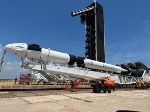 A rocket ready to be launched.